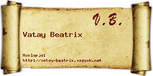 Vatay Beatrix névjegykártya